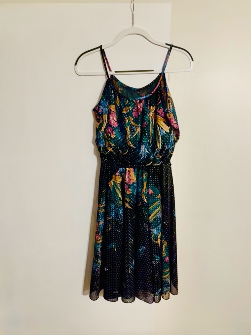 Wendy One blk/floral/polka dot sheer dress, barely used.